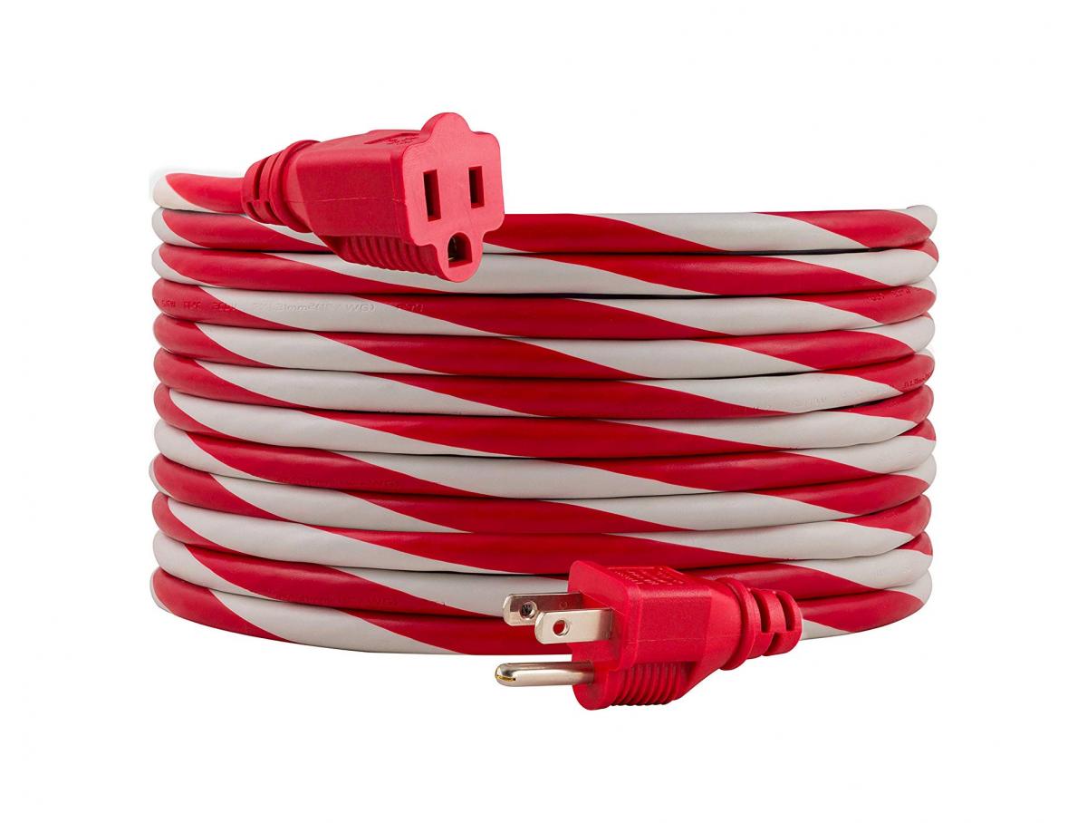 Candy Cane Extension Cord - Best Christmas Extension Cord For Christmas Trees