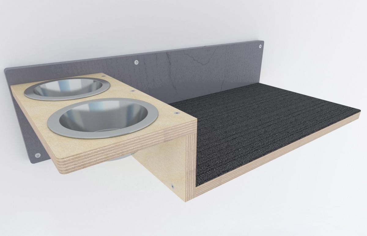 Wall-Mounted Cat Feeding/Feeder Shelf