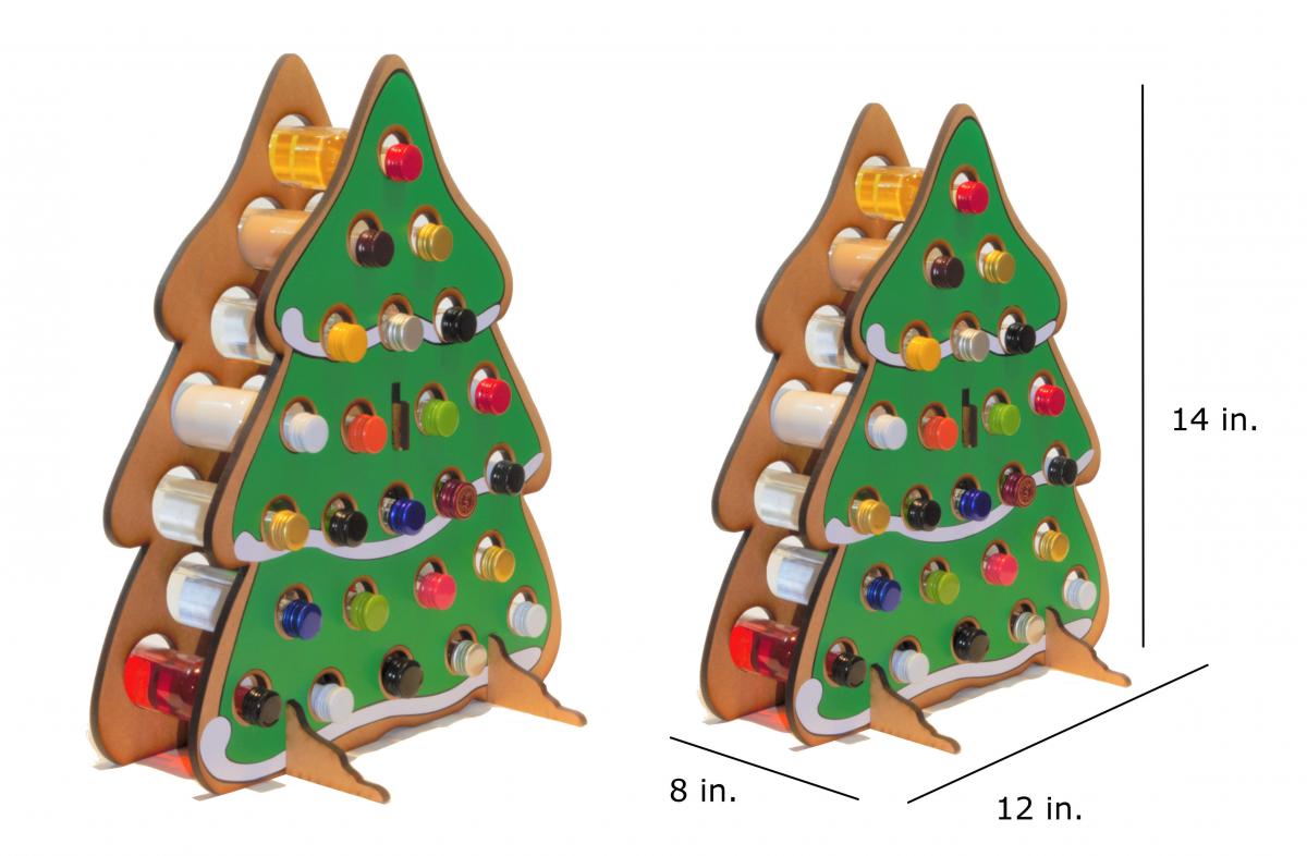 Christmas Tree Advent Calendar Holds Mini Bottles Of Wine