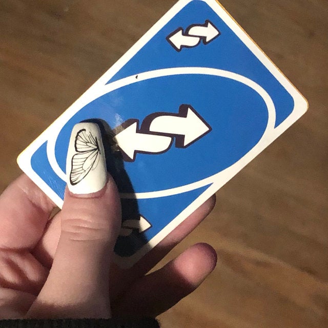 Blue Uno Reverse Credit Card Skin