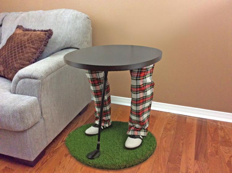 Creepy Golfing Legs Side Table - Gentleman Golfer's Side Table - Scotland Yard Golf Table