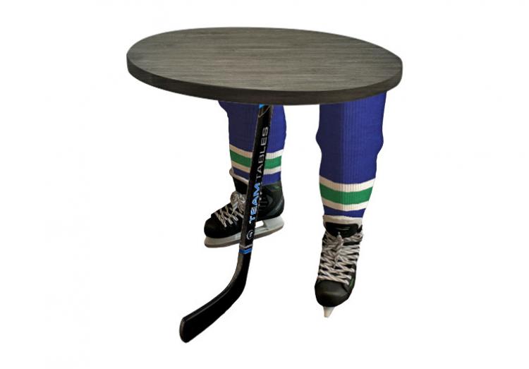 Creepy Hockey Player Legs Side Table - hockey legs table