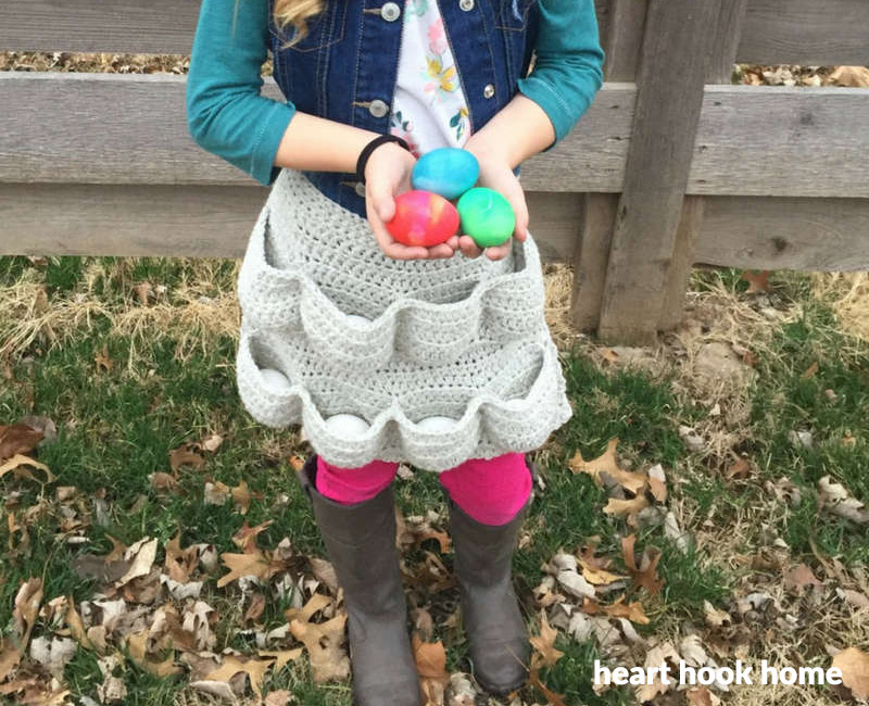 Egg-cellent apron. Egg gathering. Crochet apron. Chicken egg pockets.  Easter pattern Crochet pattern by Angelika Liusinska