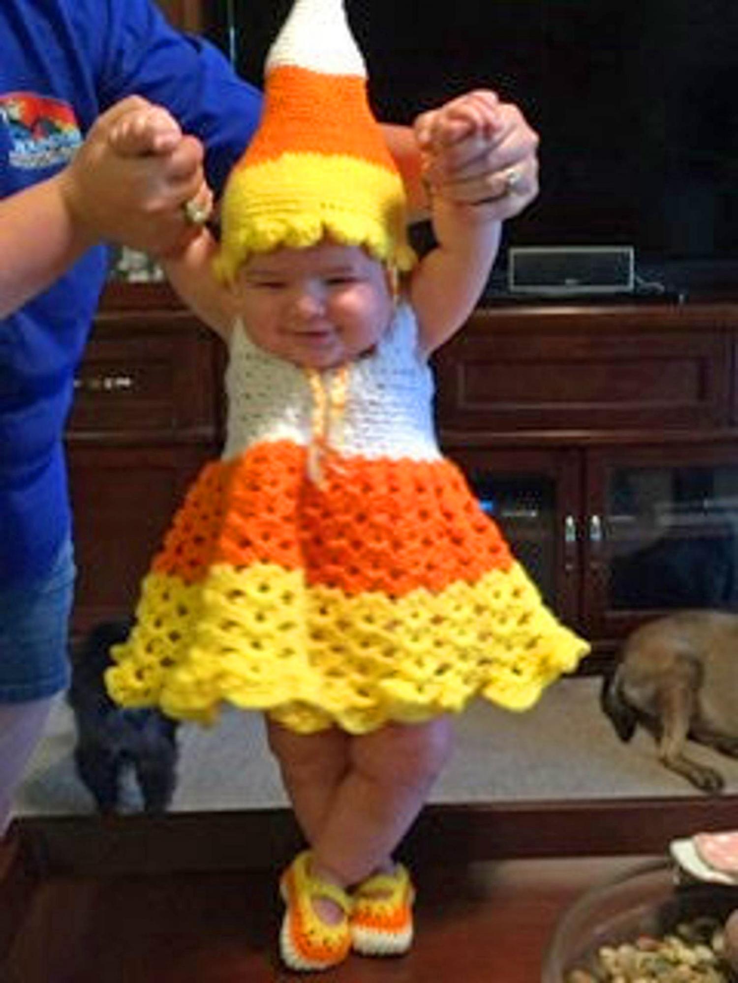 Crochet Candy Corn Baby Costume - Cutest baby Halloween Costume