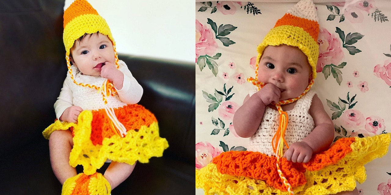 crochet baby candy corn costume pattern