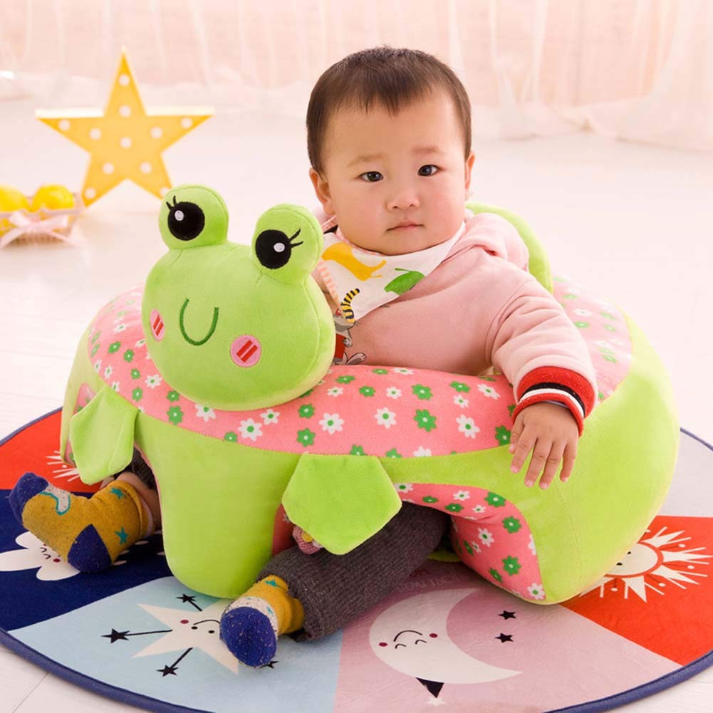 GshoppingLife Baby Support Seat Sofa Plush Soft Animal Shaped Baby Learning To Sit Chair Keep Sitting Posture Comfortable For 0-3 Months Baby Green 