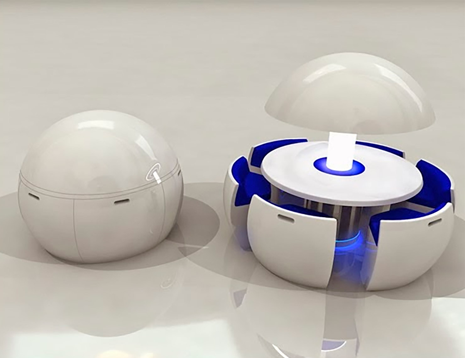 Kure Futuristic Dining Table Turns Into an Egg When Not In Use