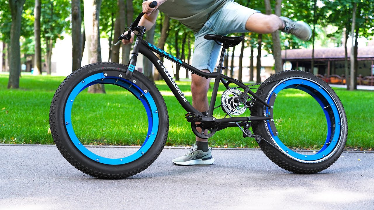 Bicycle with thick store wheels