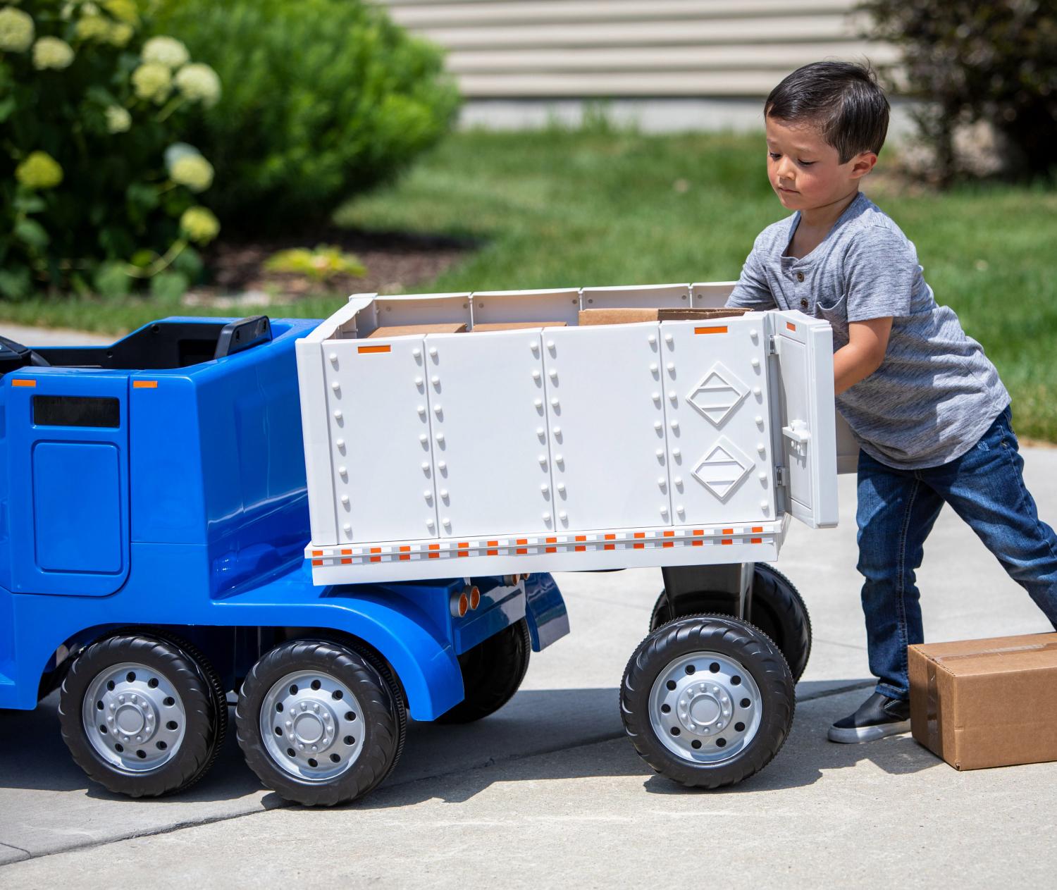 Electric Semi-Truck Ride-On Toy - Kids ride-on Big-Rig electric powered toy car