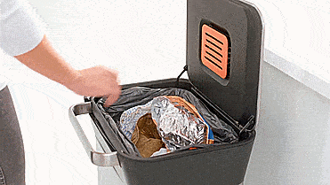 Garbage With Built-in Manual Trash Compactor
