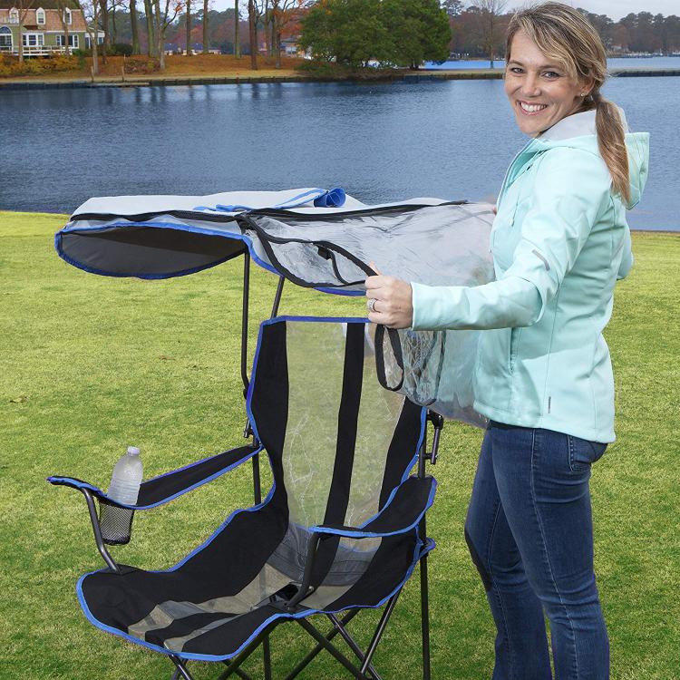 Canopy chair with outlet bug guard