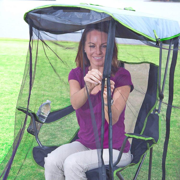 folding chair with rain shield