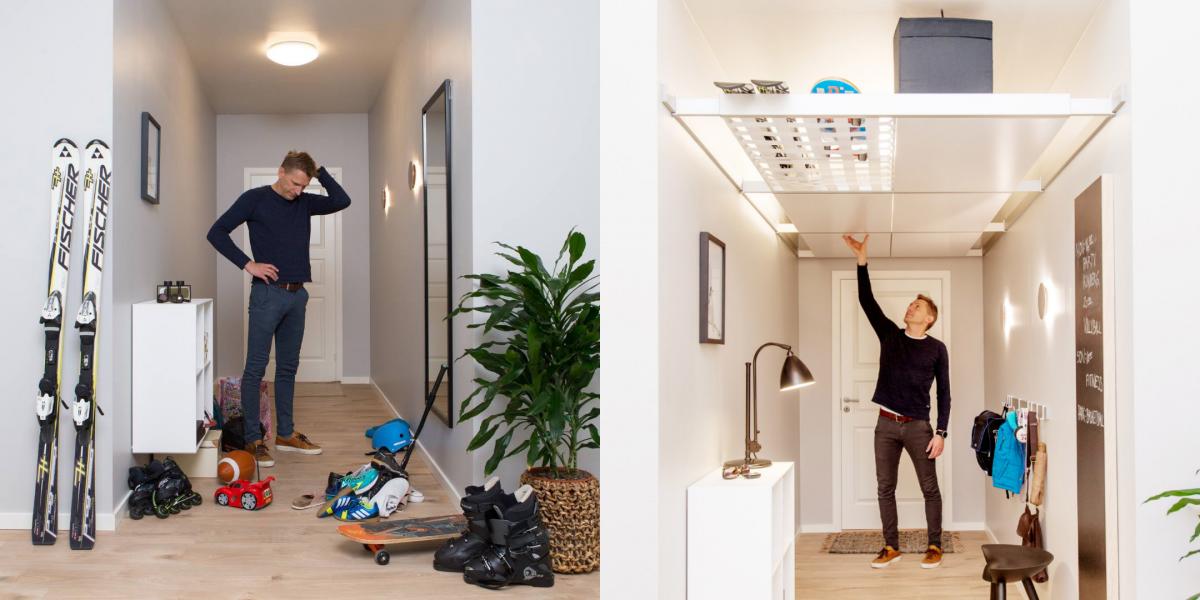 This Genius Storage Solution Lets You Store Stuff Right Up Against Your  Ceiling