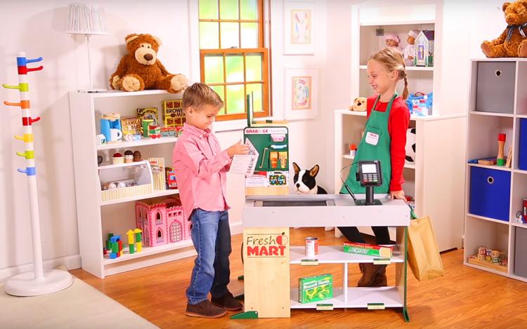Grocery Store Role Play Toy Lets Your Kid Become a Cashier - Fresh Mart Cashier Pretend Kids Toy