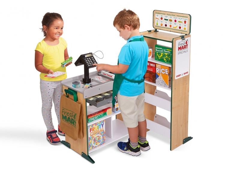 Grocery Store Role Play Toy Lets Your Kid Become a Cashier - Fresh Mart Cashier Pretend Kids Toy