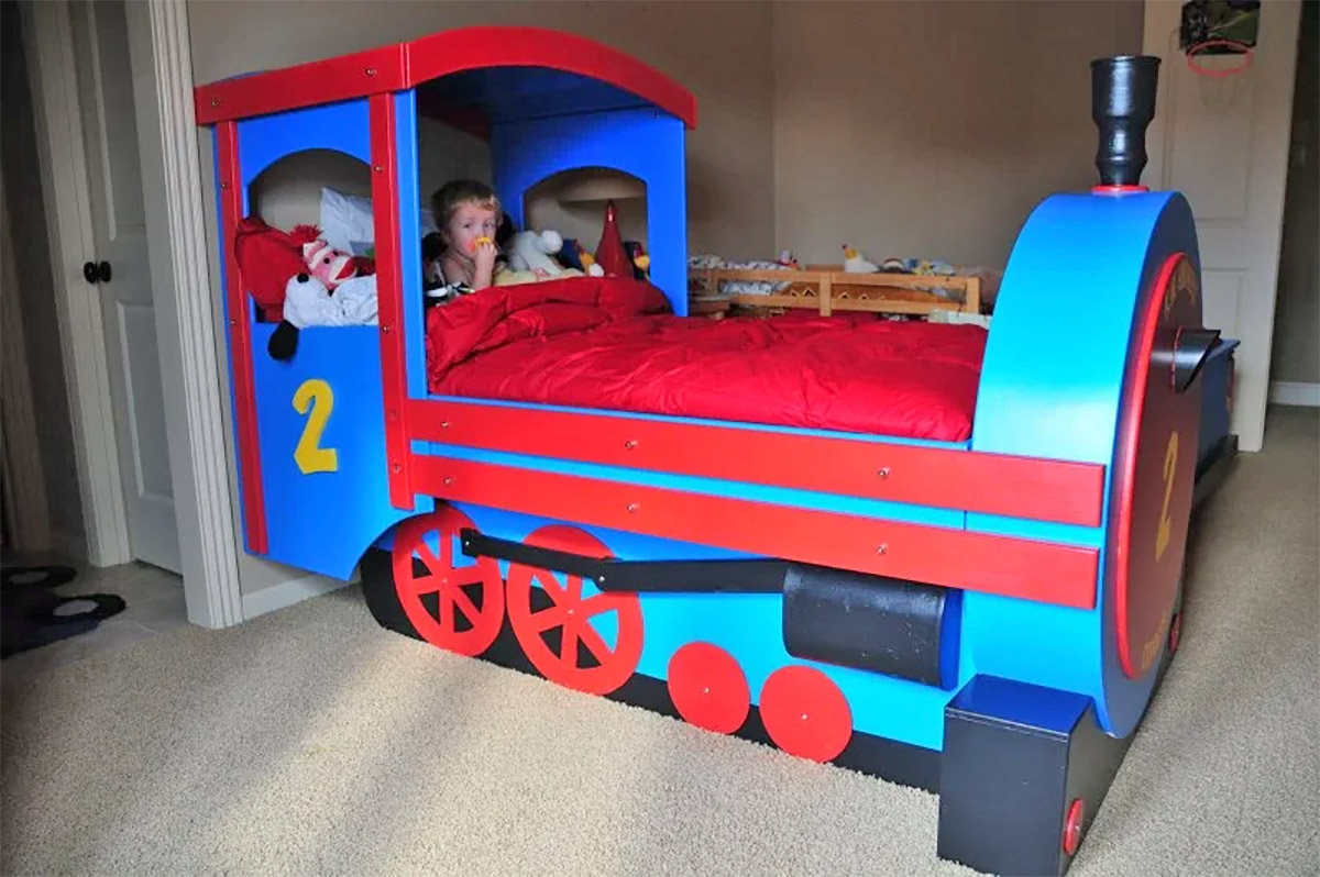 Whimsical Kids Train Car Replica Bed by Circu