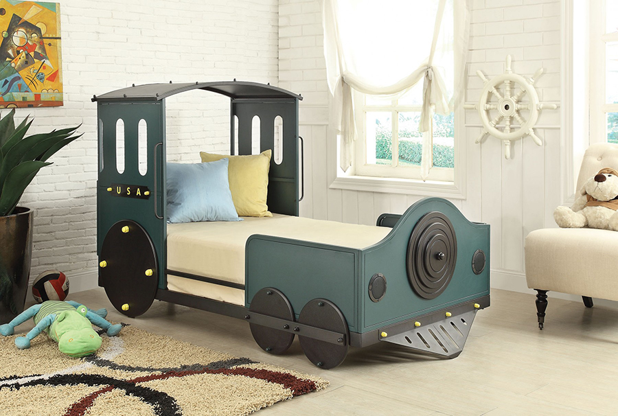 Train Shaped Kids Bed - Train Engine Toddler Bed