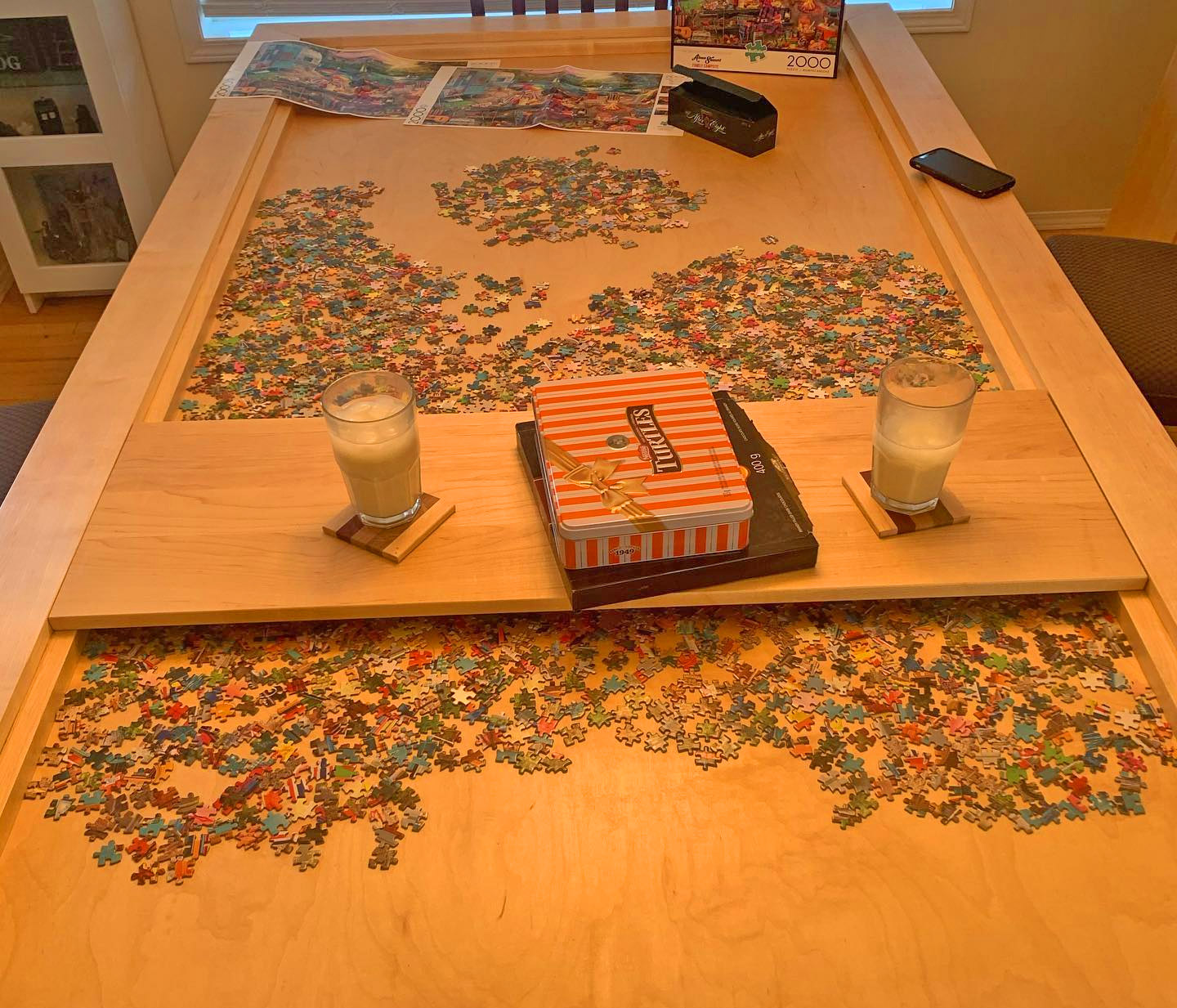 This Amazing Dining Table Has a Hidden Game/Puzzle Compartment Under The  Surface