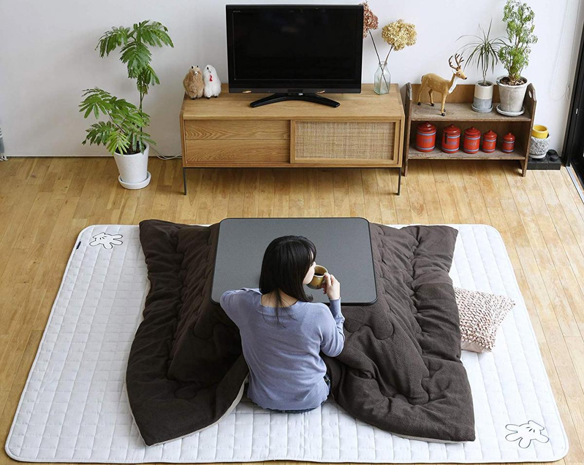 Japanese table with store heater underneath