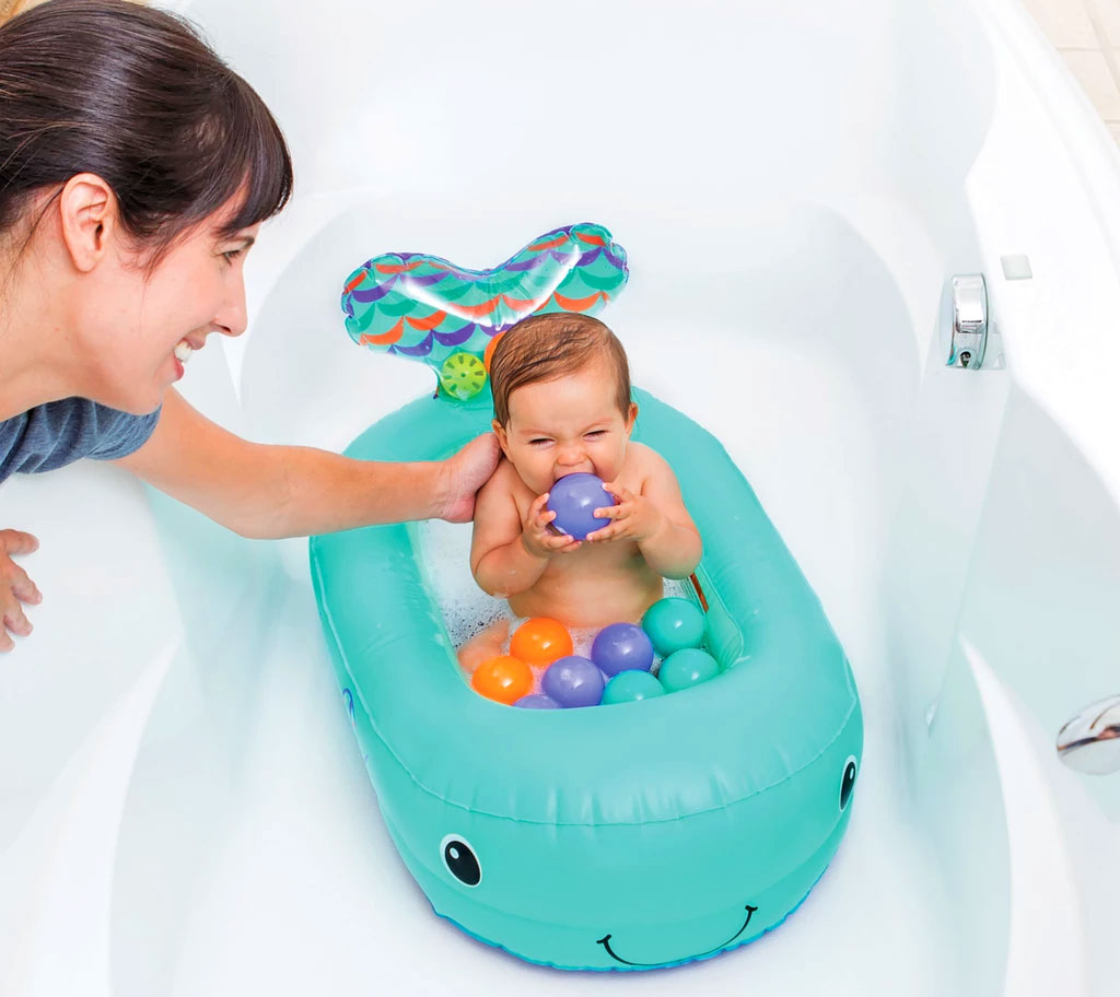 This Inflatable Whale Baby Bathtub Saves On Water And Turns Into A Ball Pit