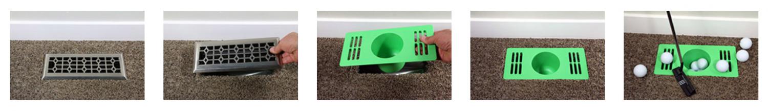 Puttacup Putting Cup Vent Replacement - Turns your HVAC vent cover into a putting hole