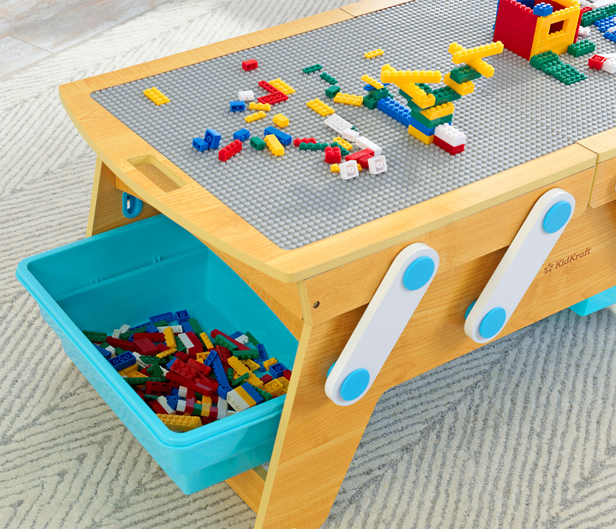 kidkraft building bricks play n store table