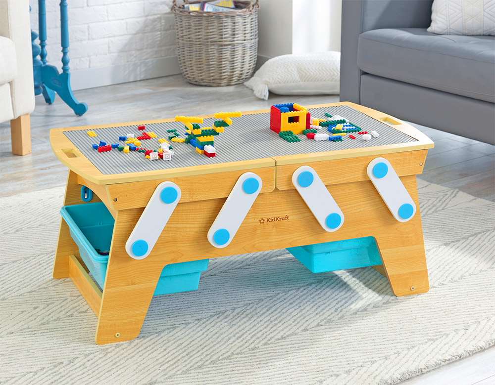 Lego play table - KidKraft Building Blocks Play N StoreTable opens up for storage