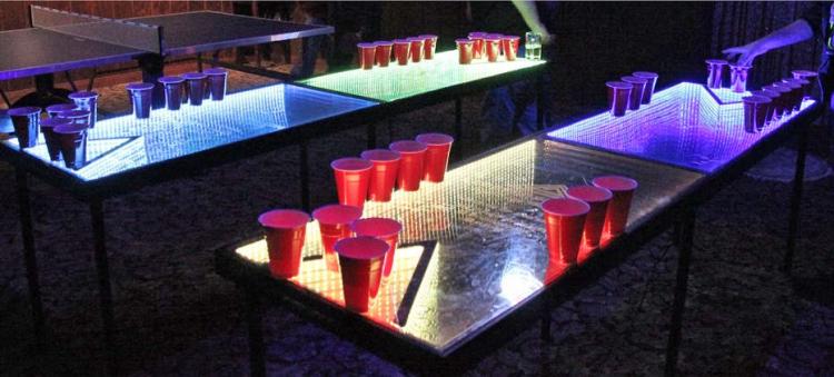 This Light Up Color Changing Table Brings Beer Pong To A