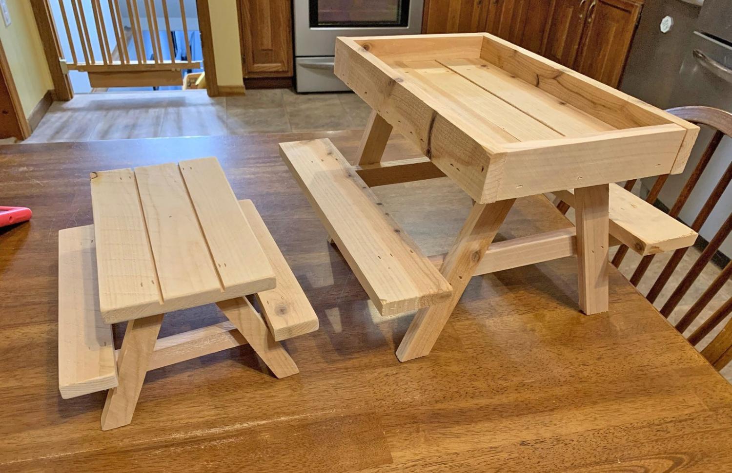 This Mini Picnic Table For Chickens Lets Your Fowl Feed 