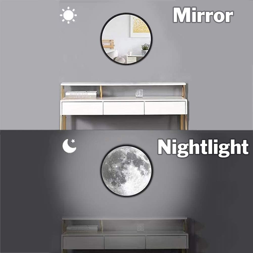 Led Moon Black dressing table mirror