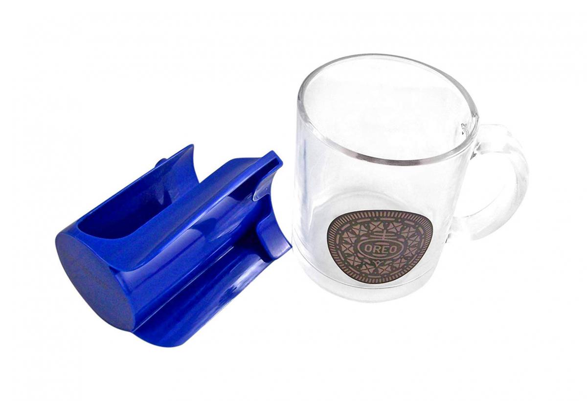 Ohso Little Cookie Dipper - 8 oz Glass, Oreo Cookie Dunker Funnel, 4 Cookie Dipping Milk Levels, Dunk 2 Cookies at Once, Holds Cookies at Desired