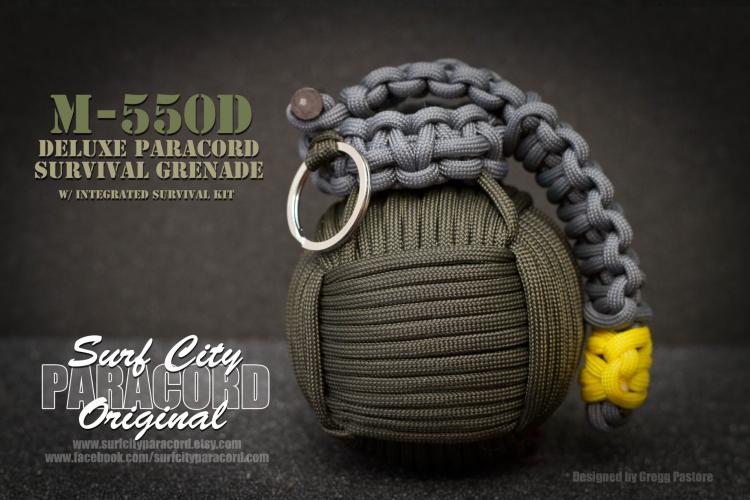 Paracord Survival Grenade Version 2: Green and Black