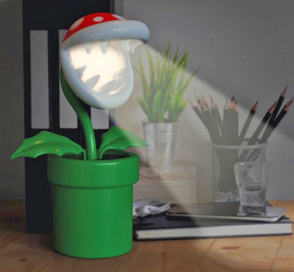 This Posable Super Mario Piranha Plant Lamp Belongs On Every Geeks Desk