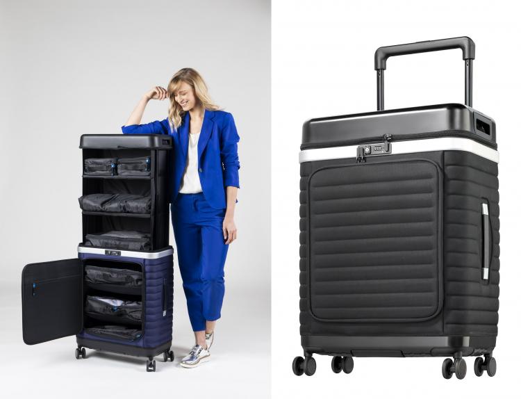 luggage with built in organizer