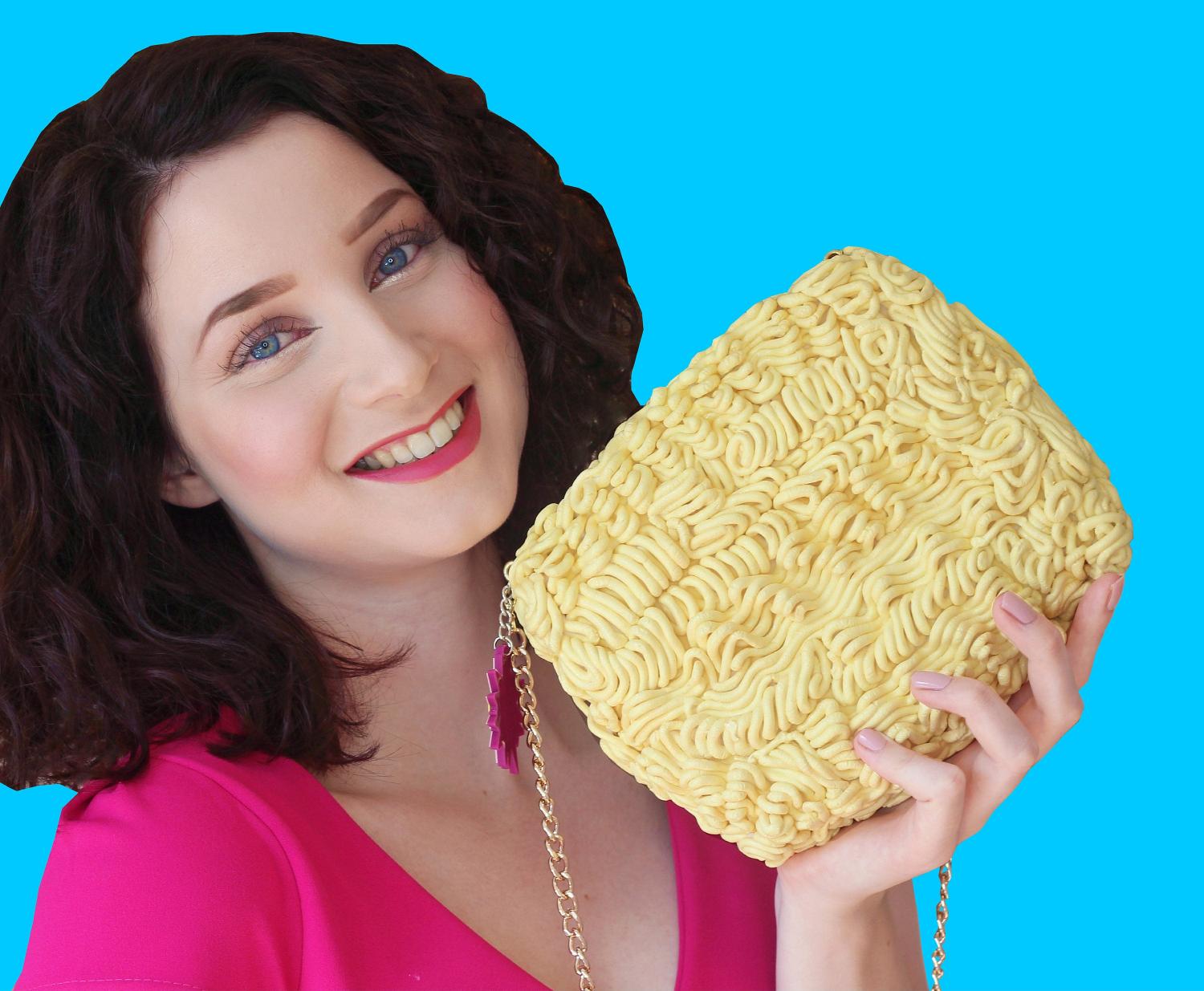 Ramen Noodles Handbag - Asian noodles clutch purse