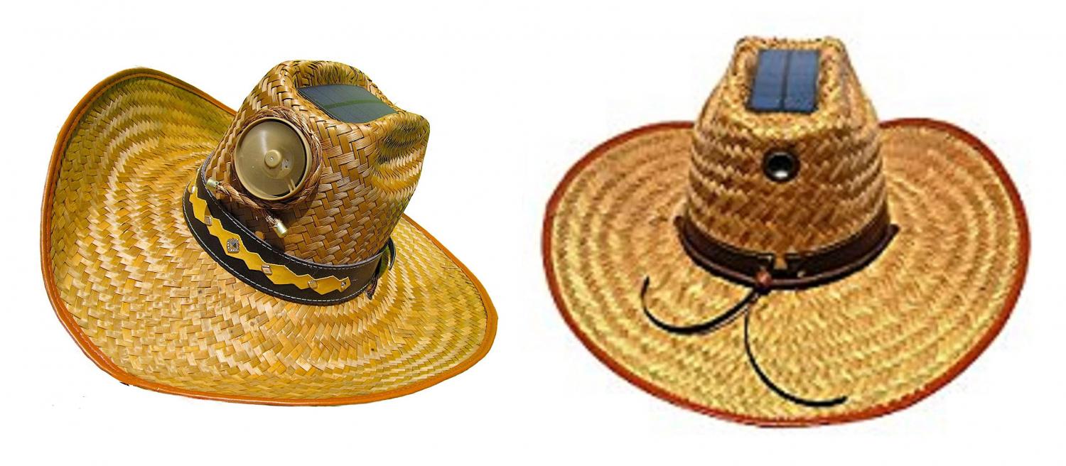 Cowboy Straw Hat With Solar Powered Fan By Kool Breeze Solar Hats ...