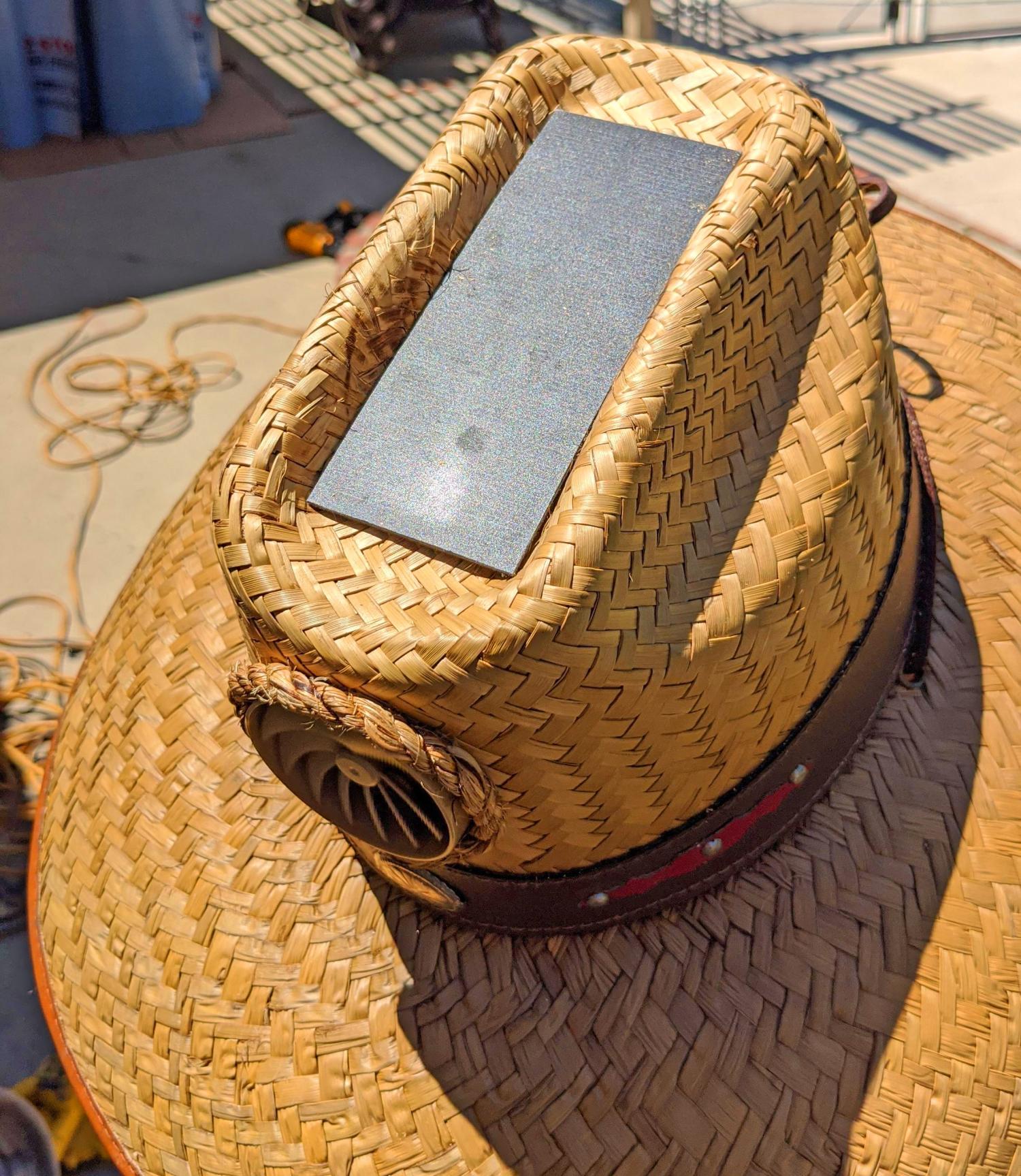 Cowboy hat with clearance fan