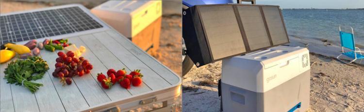 Solar powered cooler - portable refrigerator with solar panels - Gosun chill portable solar cooler