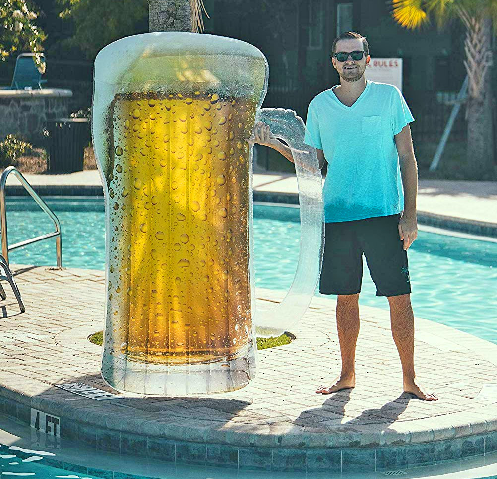 This Super Realistic Pool Float Looks Like A Giant Mug Of Beer