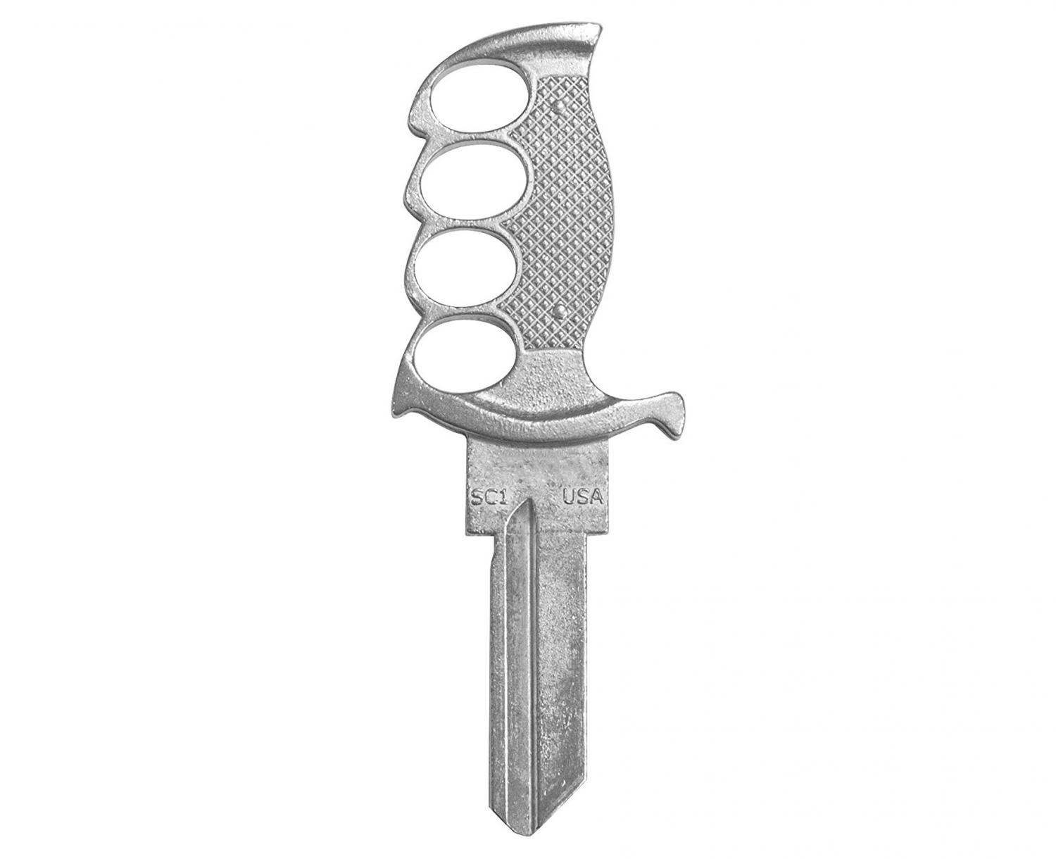 Brass Knuckles Knife Key - Brass Knuckles Knife Shaped Key Blank