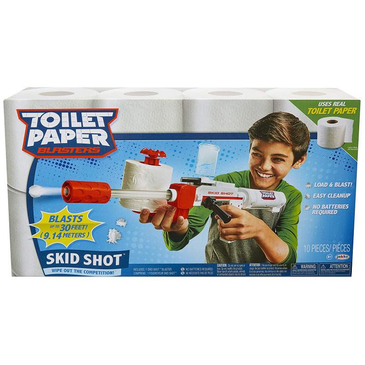 Spitball shooting toy gun - Toilet paper rolls makes 350 clean spitballs - Shoots spitballs over 30 feet