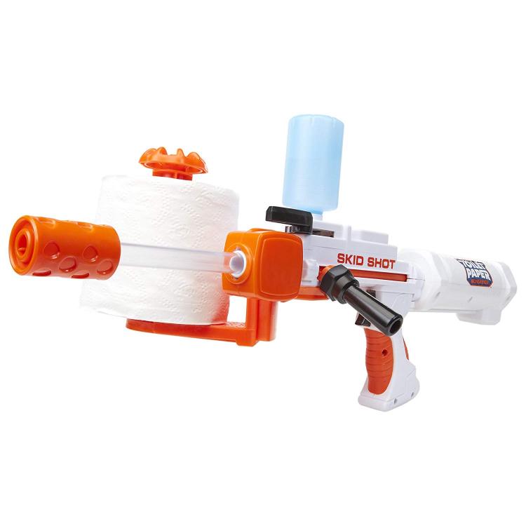 Spitball shooting toy gun - Toilet paper rolls makes 350 clean spitballs - Shoots spitballs over 30 feet