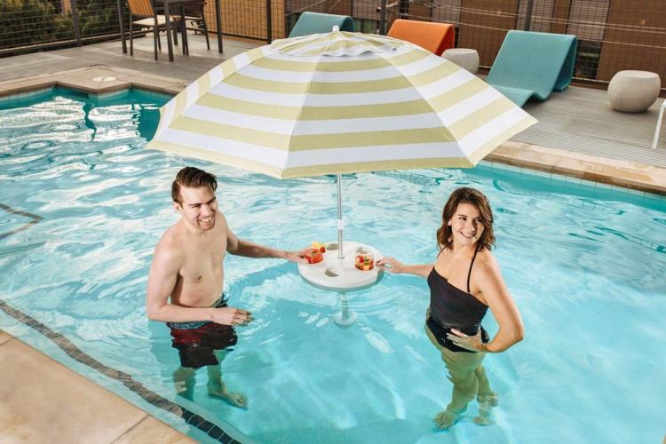 Floating pool deals umbrella