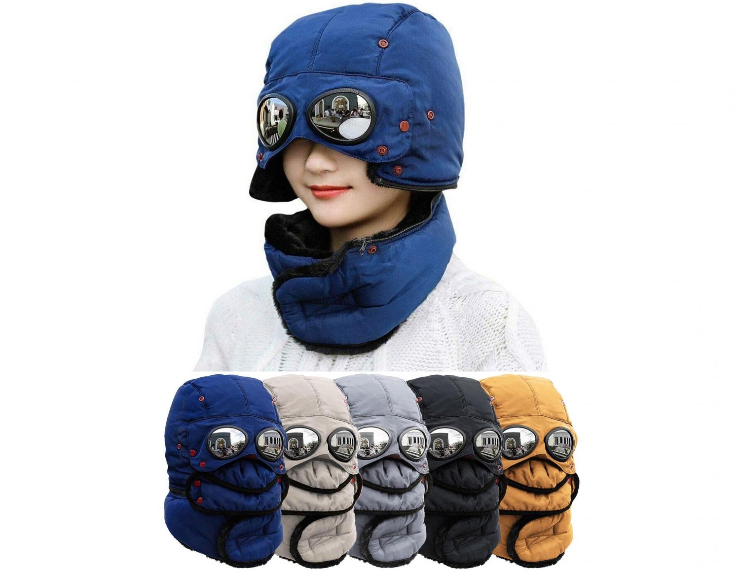 This All-In-One 'Winter Trapper Hat' Features A Mask, Scarf And Sunglasses