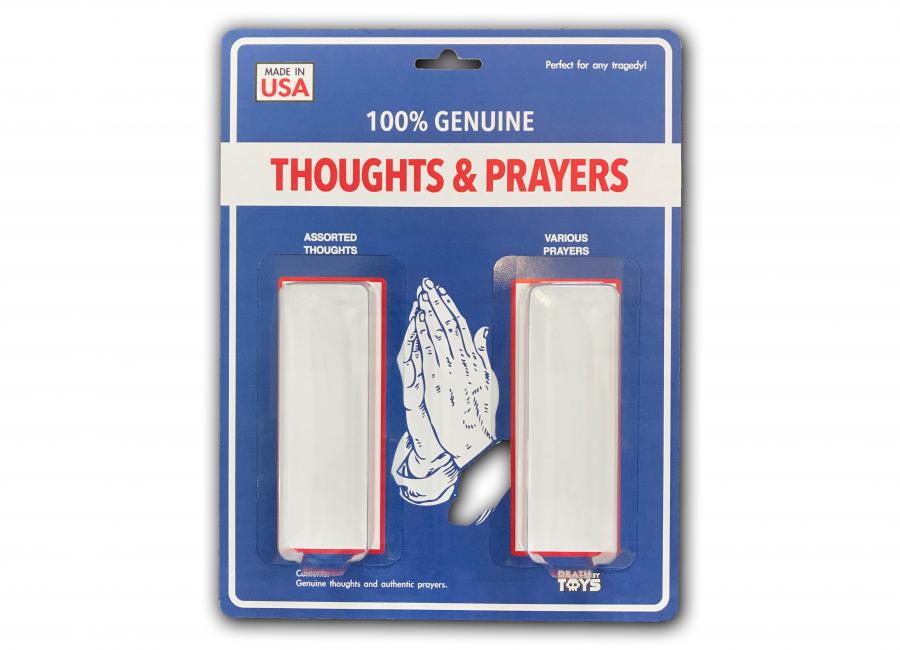 Thoughts and Prayers Prank Empty Action Figure Box