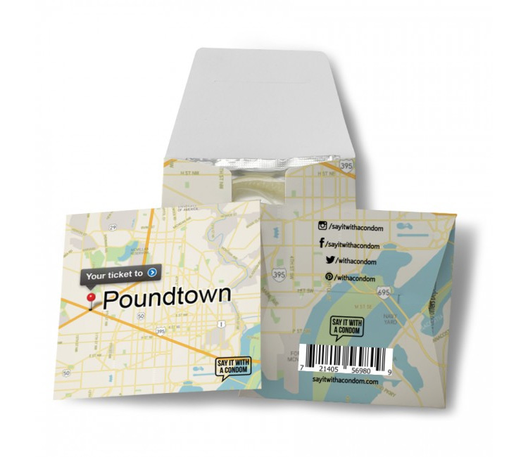 Your Ticket To Poundtown Funny Condom With Map