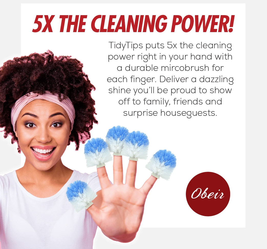 Tidy Tips Fingertip Toilet Brushes - Tiny toilet brushes for your fingers