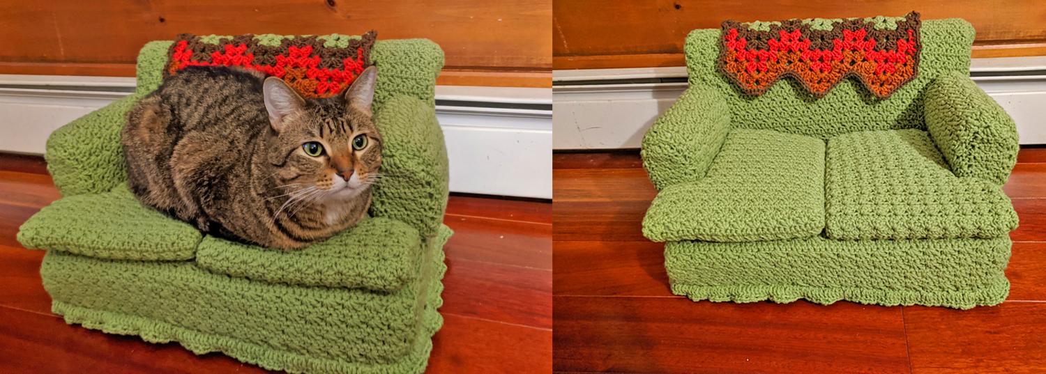 Tiny Crochet Cat Couches - Mini Crochet Cat Sofa For Your Kitty