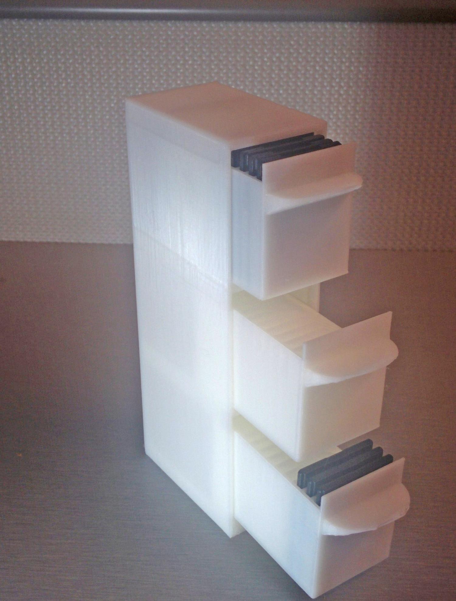 Tiny Filing Cabinet For SD Cards - 3D Printed Mini Filing Cabinet that holds micro SD cards
