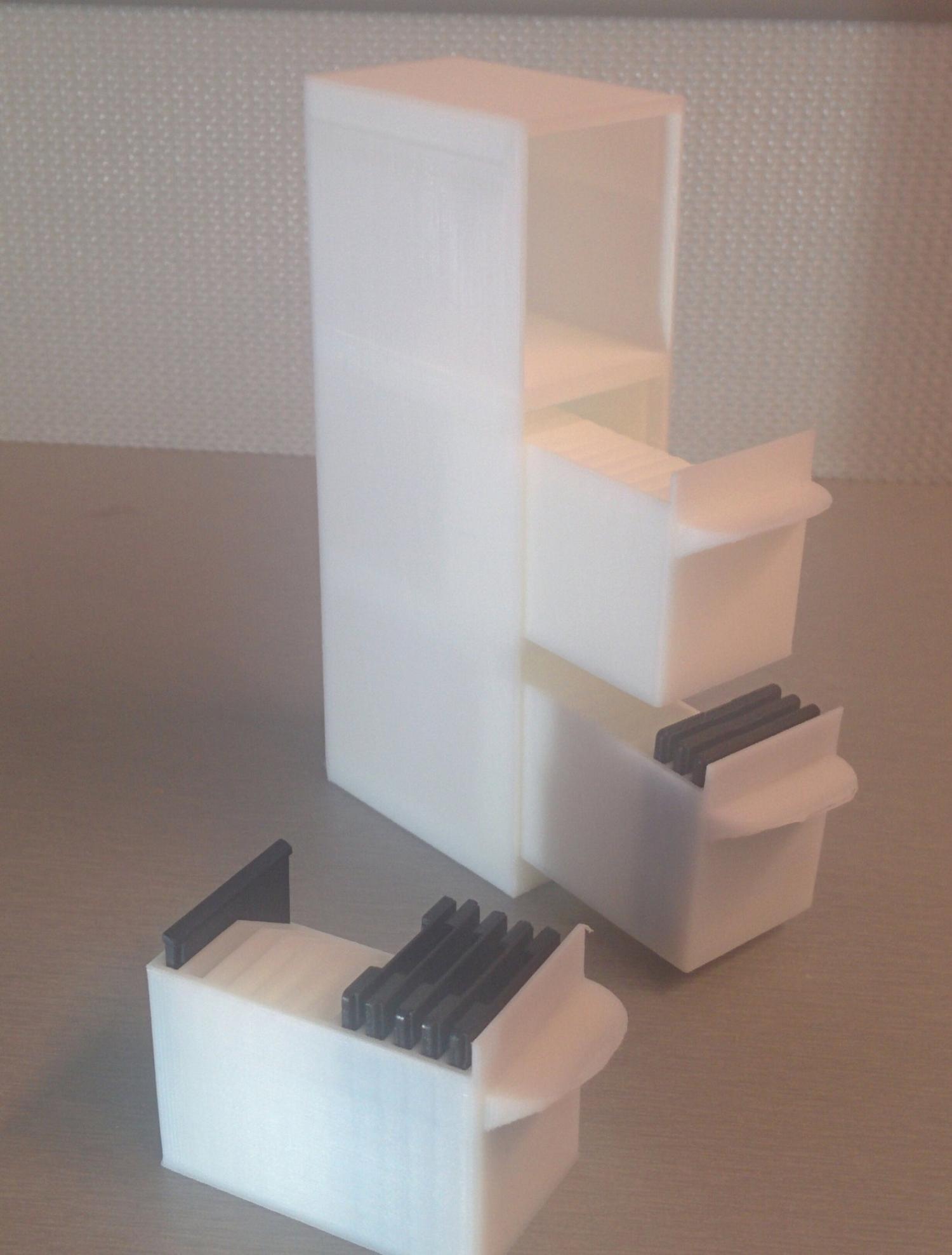 Tiny Filing Cabinet For SD Cards - 3D Printed Mini Filing Cabinet that holds micro SD cards